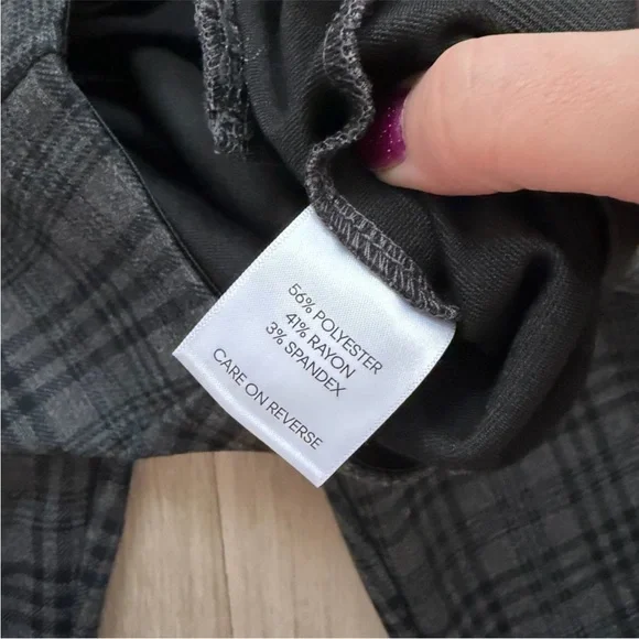 Calvin Klein Dark Gray Plaid Pants - Picture 4 of 7